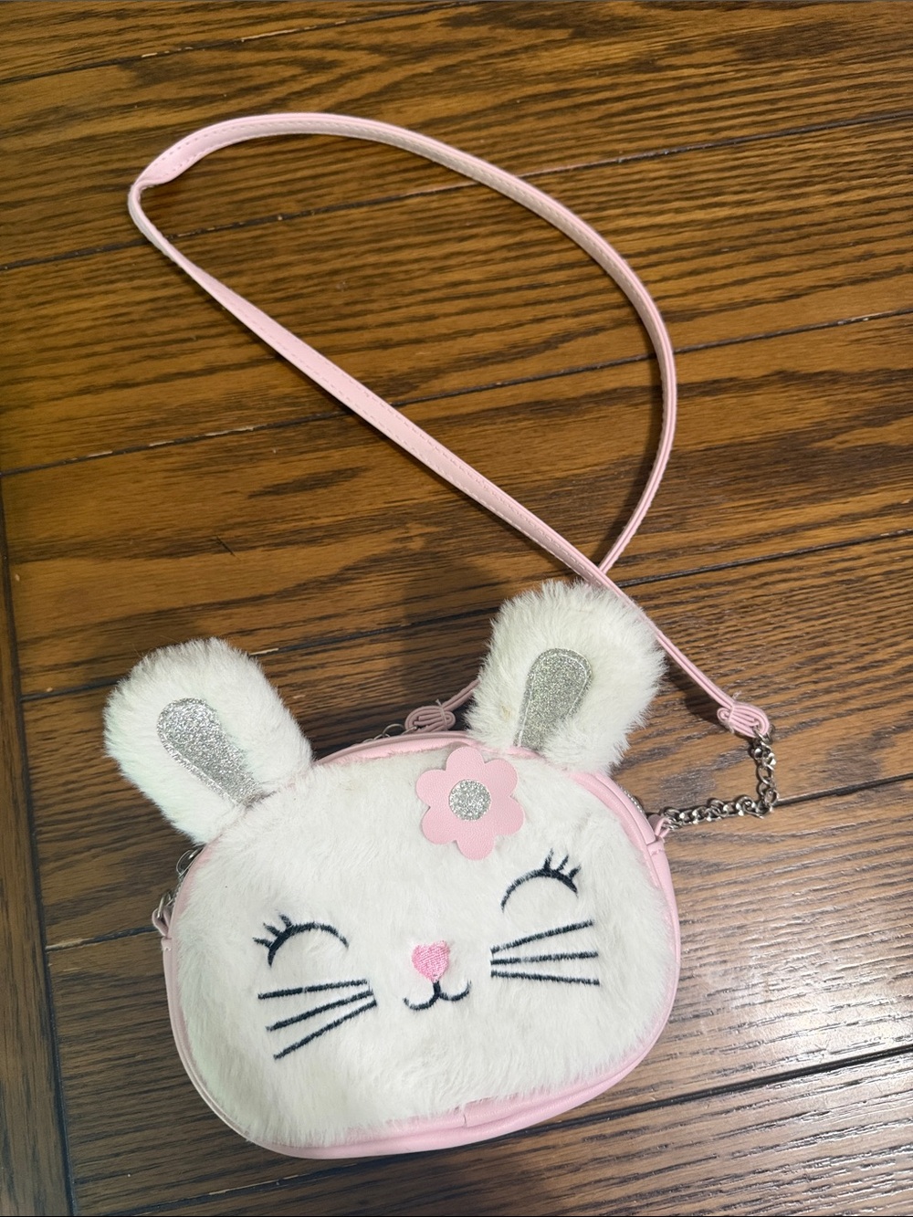 Pink Bunny Crossbody Bag for Kids - Cute Faux Fur Purse